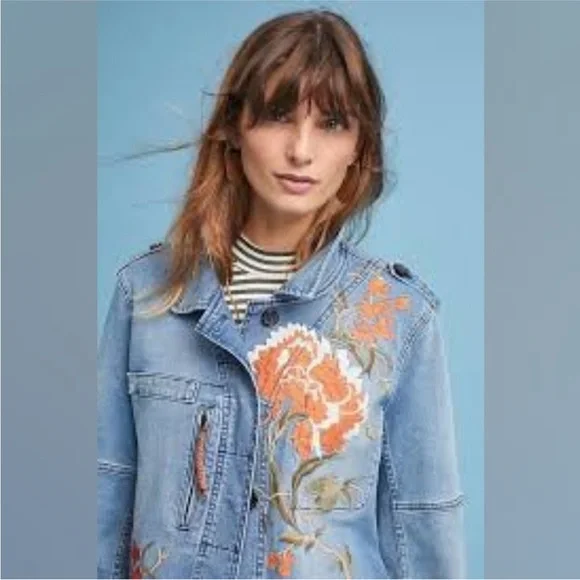 Pilcro Embroidered Jean Jacket - Picture 3 of 8